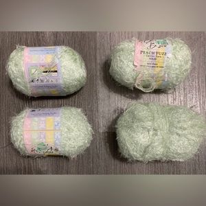 Baby Bee Peach Fuzz Carrier Yarn- Mint Charm-  4 Skeins-2 wrappers missing